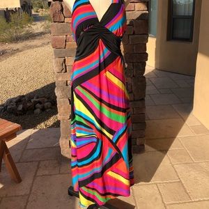 Caren Sport- Racer back multi colored sun dress.